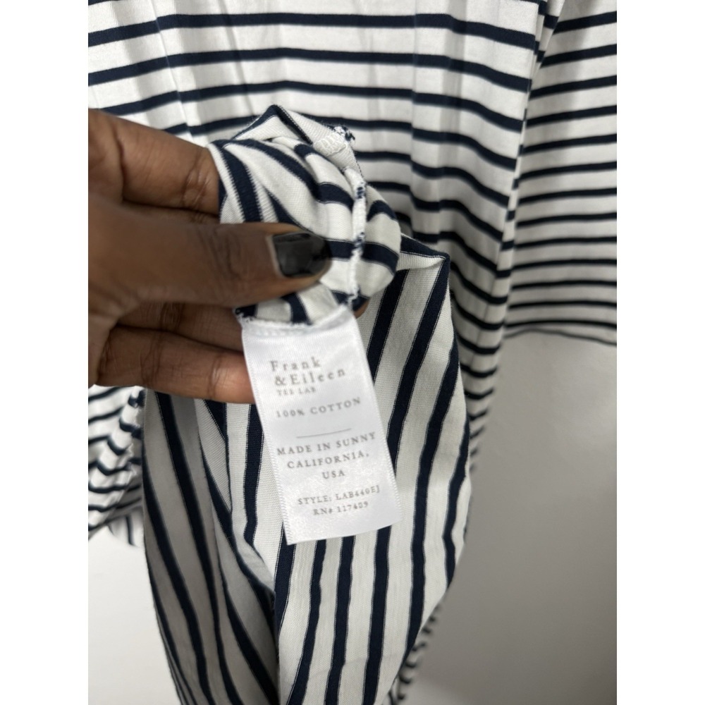 Frank & Eileen Emma Popover Henley Collared Maxi Dress striped large - Picture 10 of 12